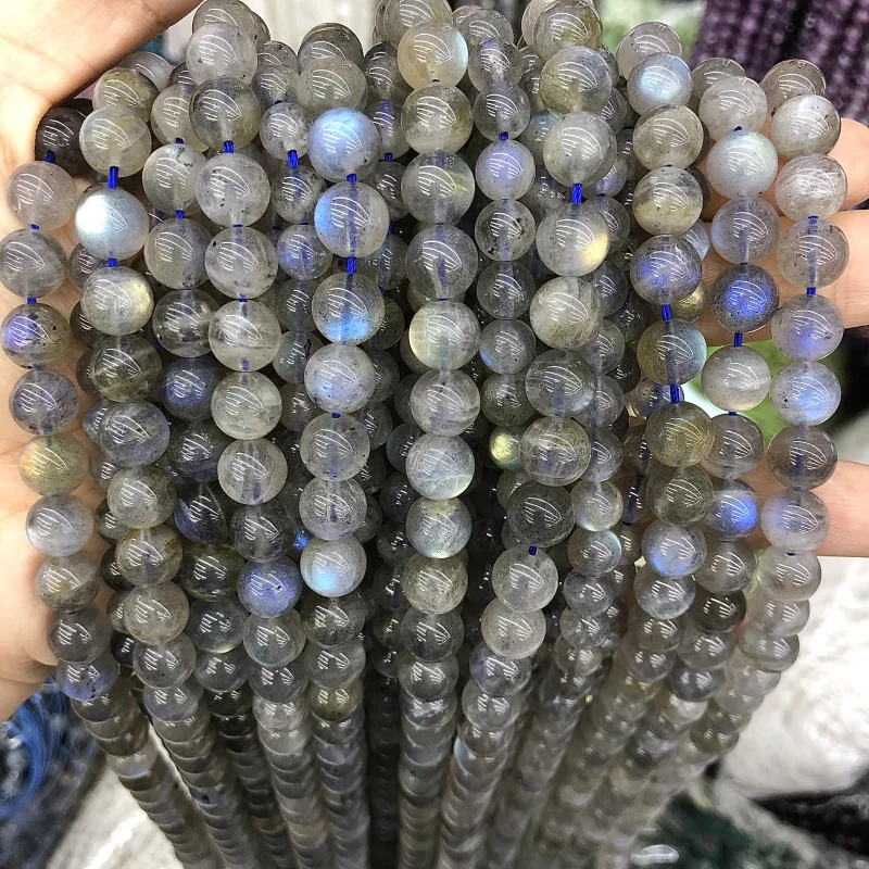 

Natural Blue Flash Labradorite 100% Stone Loose Round Beads Jewellery Making 4/6/8MM DIY Bracelet Necklace Beading Accessories