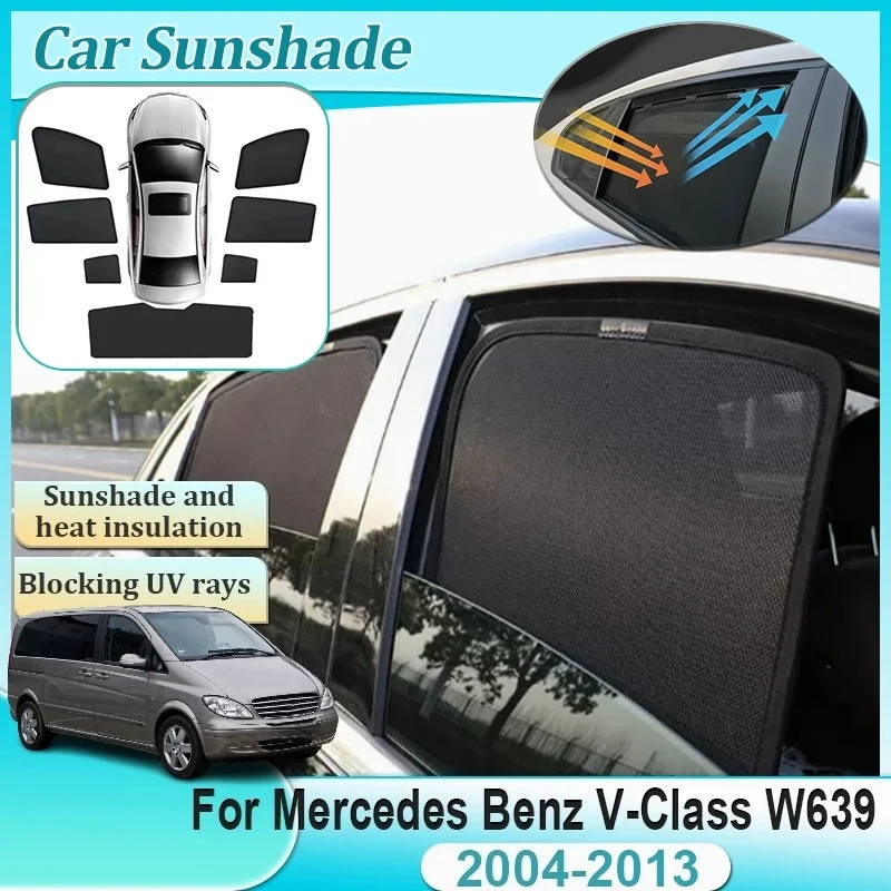 

For Mercedes Benz V-Class W639 Long Version Magnetic Sunshade Windshield Side Window Cover Privacy Shading Visor Car Accessories