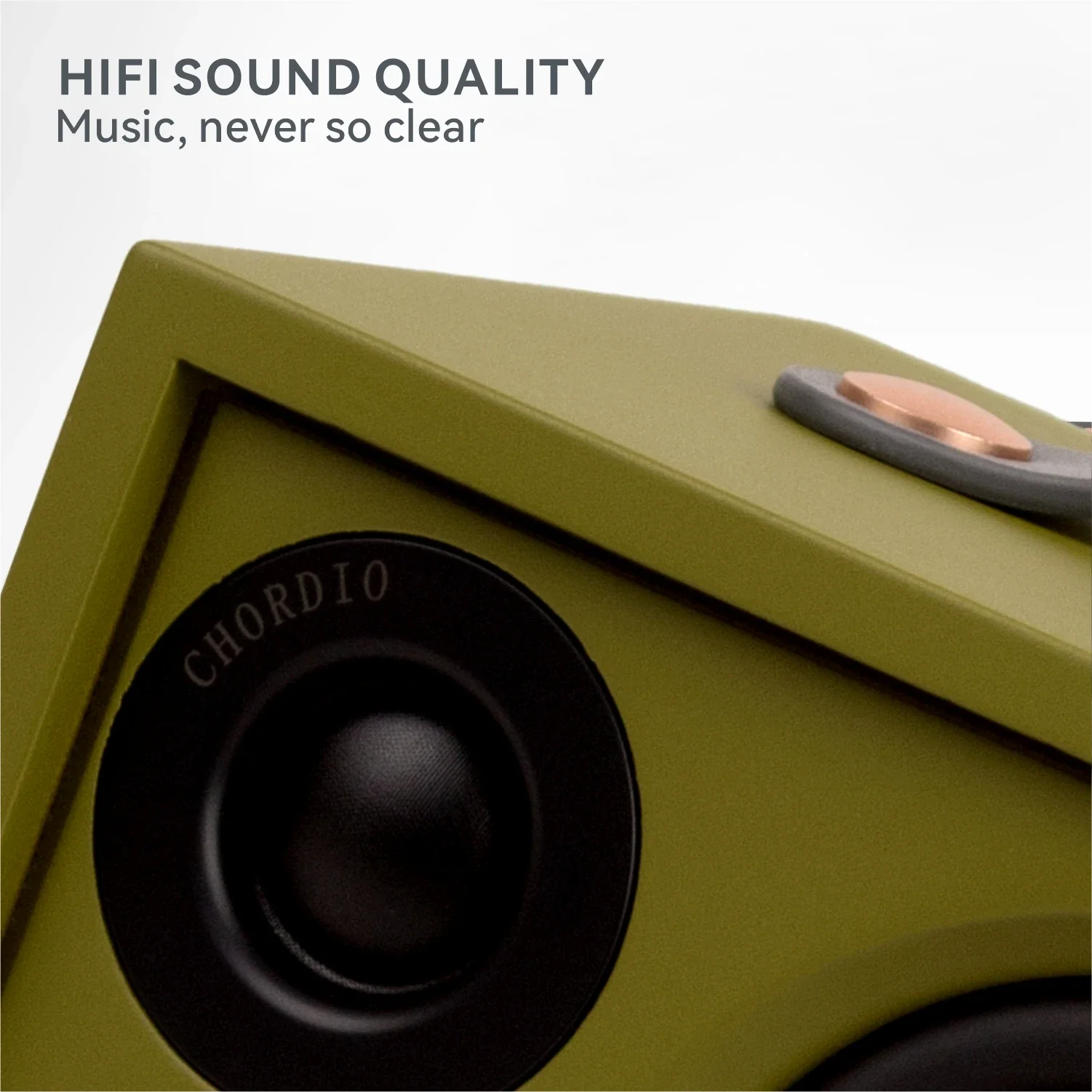 CHORDIO A3 3-Inch Mini Speaker - Professional Audio for Study, portable sound box, olive-green speaker