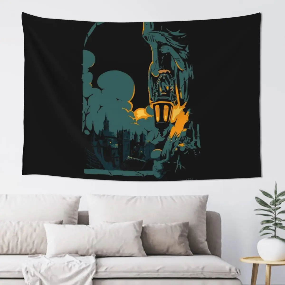 

visit yharnam Tapestry Wall Decoration Items Aesthetic Room Decor Tapestry