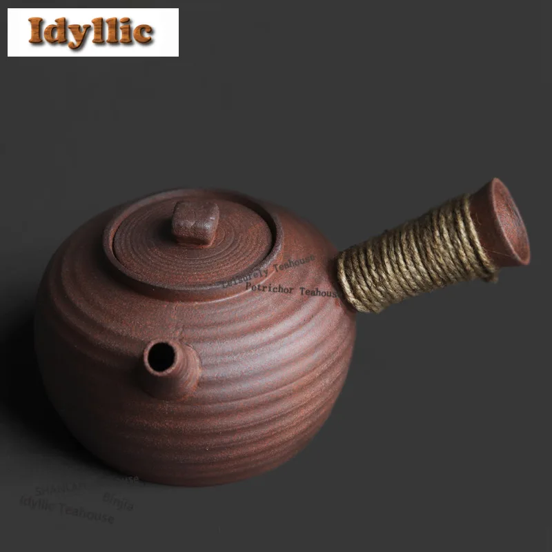 

Чайник из старинной глины Тайху, 600 мл, с боковой ручкой, для заваривания чая, с ситечком, посуда для сервировки стола