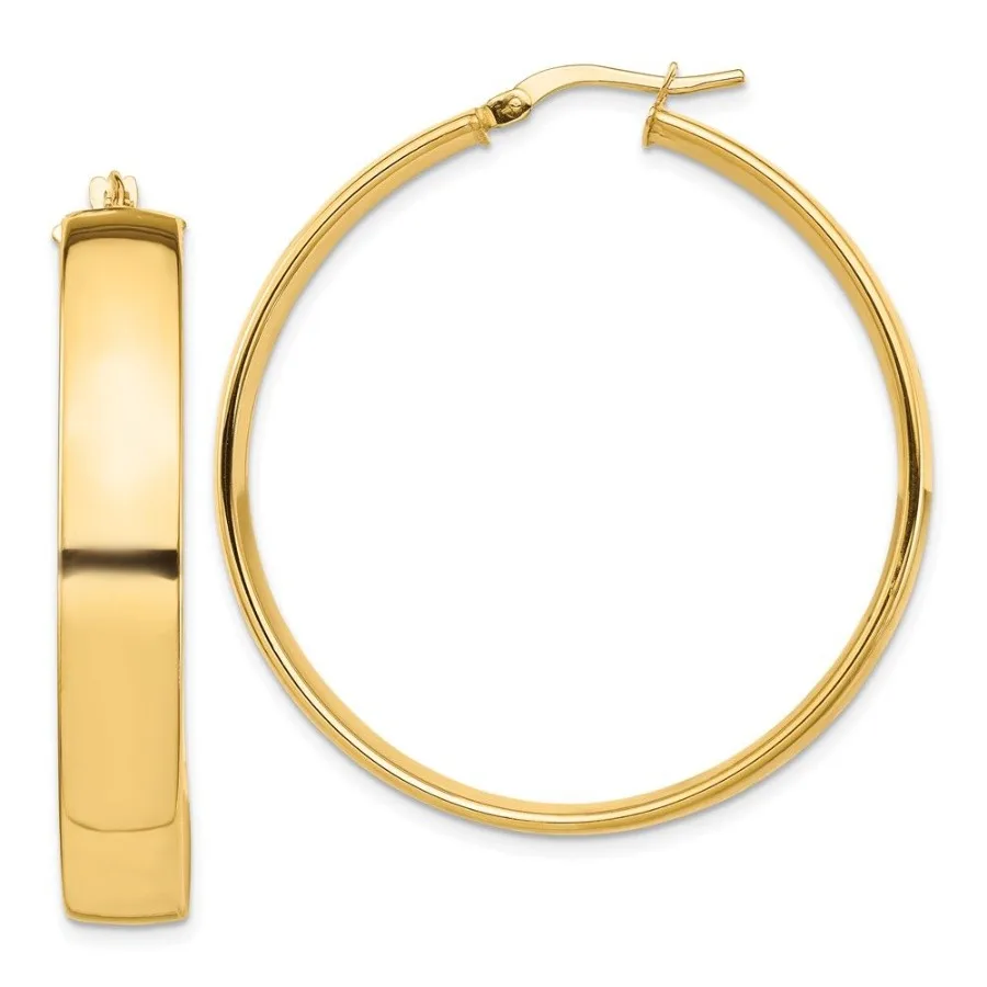 

14k High Polished 7mm Hoop Earrings