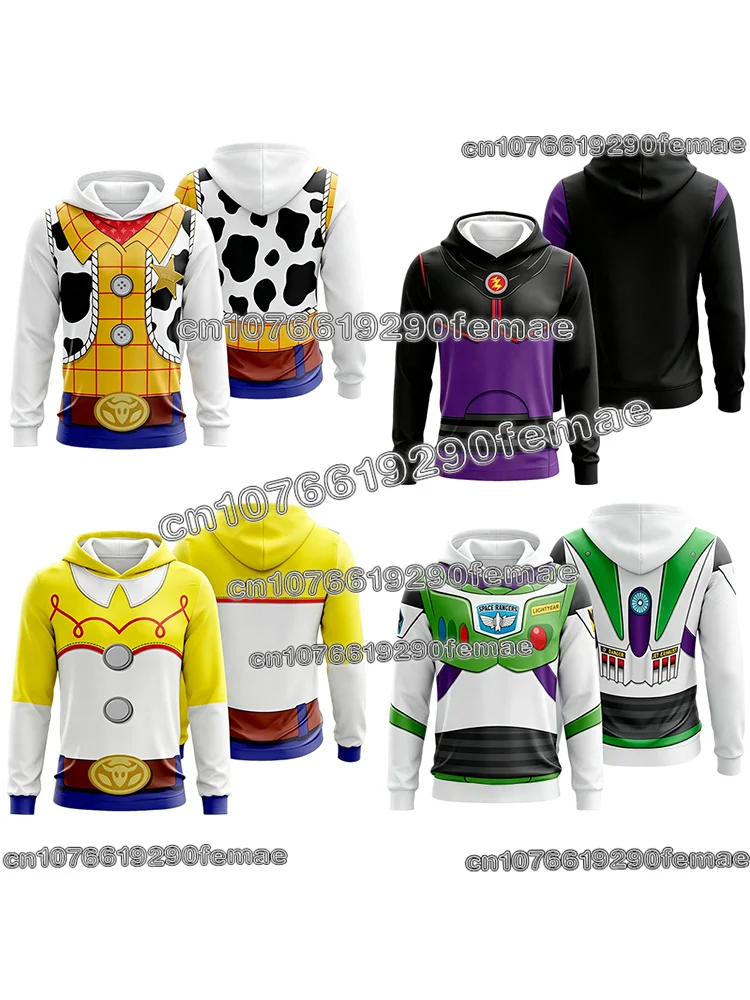 Felpa con cappuccio a tema Toy Story, con i personaggi Woody e Jessie, stampata in 3D, felpa da cartone animato, adatta a bambini e adulti, maniche lu