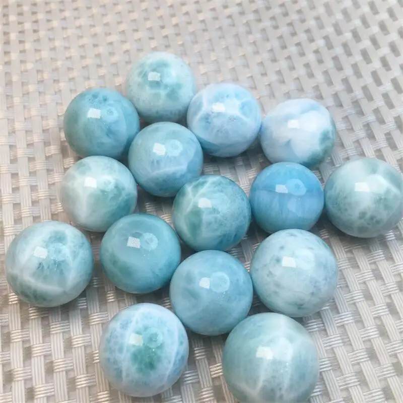 

1PCS Natural Larimar Sphere Bead Carving Healing Fengshui Making For Earring Bracelet Jewelry DIY Accessories 17-18MM