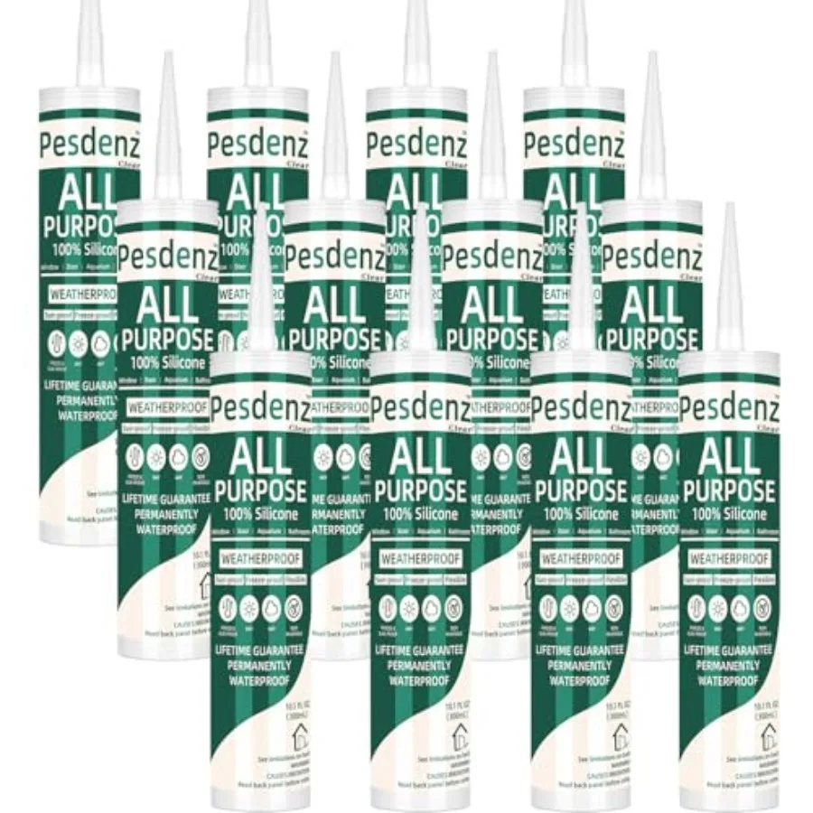 

Clear Universal Silicone Caulk, 00% Silicone Sealant Outdoor Waterproof, Flexible Cartridge Adhesive Caulking for Aquarium RV R