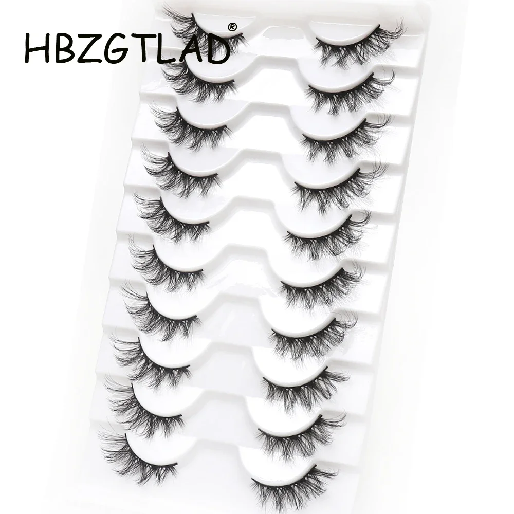 ใหม่ 10 คู่ครึ่งขนตาปลอมธรรมชาติปลอมขนตายาวแต่งหน้า 3D Mink Lashes ขนตา Mink Eyelashes สําหรับความงาม