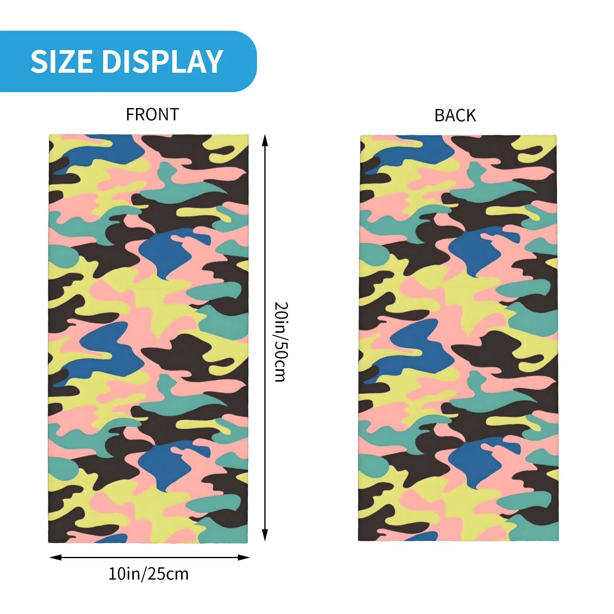 مخصص كامو باندانا الرقبة الجراب للمشي التخييم الرجال النساء التفاف وشاح ملون التمويه نمط عقال أكثر دفئا