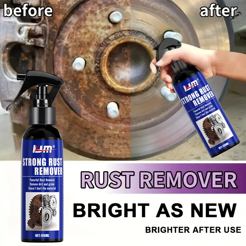 Rust Remover Spray,Dissolves Tire Rust,Protects Wheel Rims&Brake Drums,Ideal for Home Metal Surfaces,Kitchen Appliances,Car Care