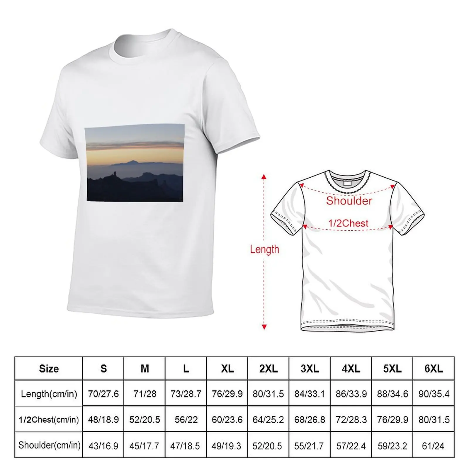 Roque Nublo and Teide T-Shirt man tshirt anime t shirts oversize men t shirt cotton 100% T-shirt