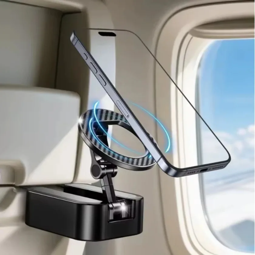 마그네틱 폰 홀더 마그세이프용 합금 회전형 양면 자석 거치대 접이식 다기능 여행용 데스크탑 스탠드 브래킷