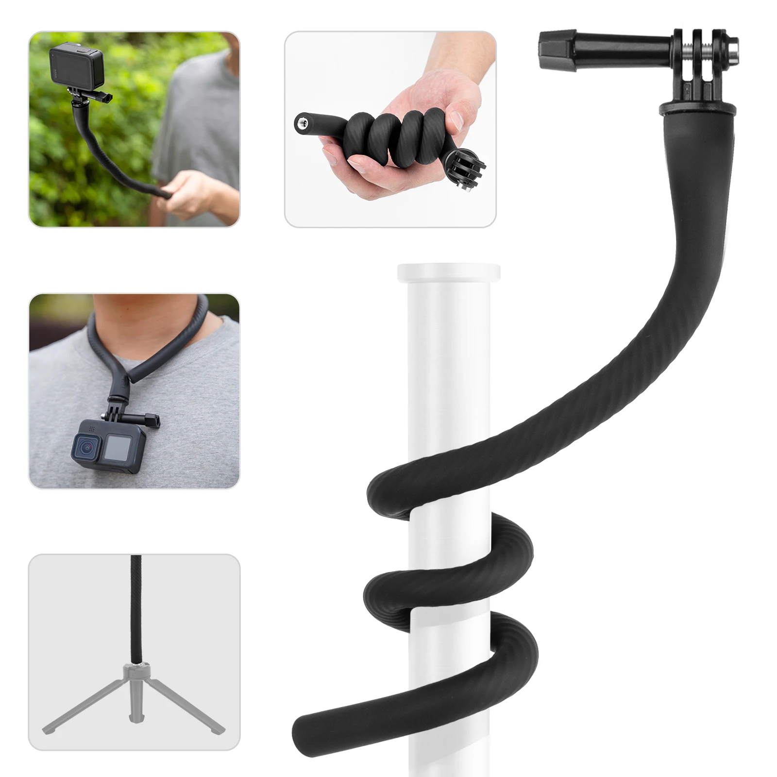 TELESIN Flexible Selfie Stick Monopod Tripod for GoPro insta360 Wherever Without Any Tools  for IPhone Camera Phone Universal