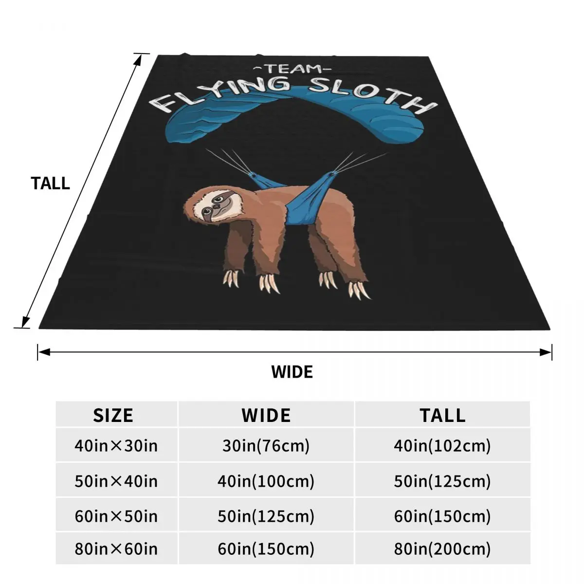 Paragliding Flying Sloth Sunglasses Skydiver Paraglider Blankets Soft Flannel Throw Blanket Plush for Bed Living room Home Sofa