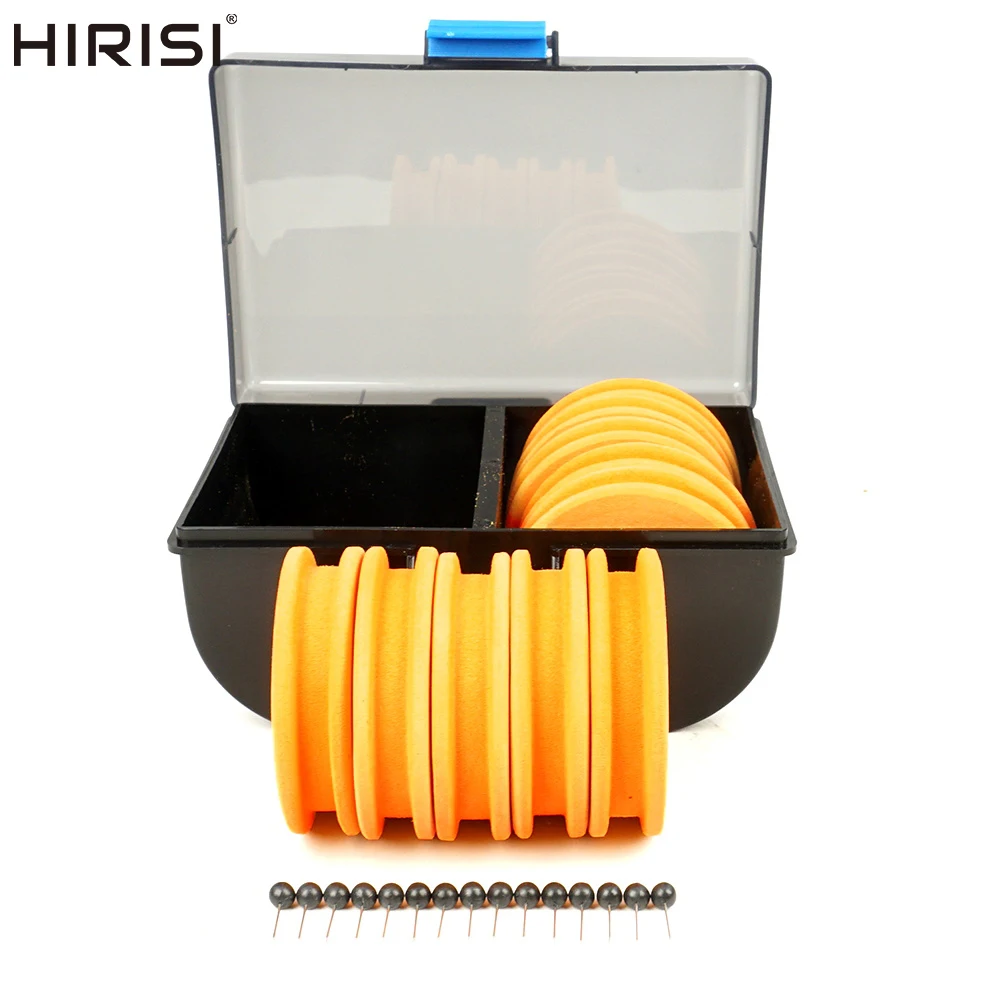 HIRISI 10 Teile/schachtel EVA Schaum Angelschnur Spulen + 10 Pins Karpfen Angeln Rig Wickler Linie Führer Lagerung Haken Rig Organizer langlebig