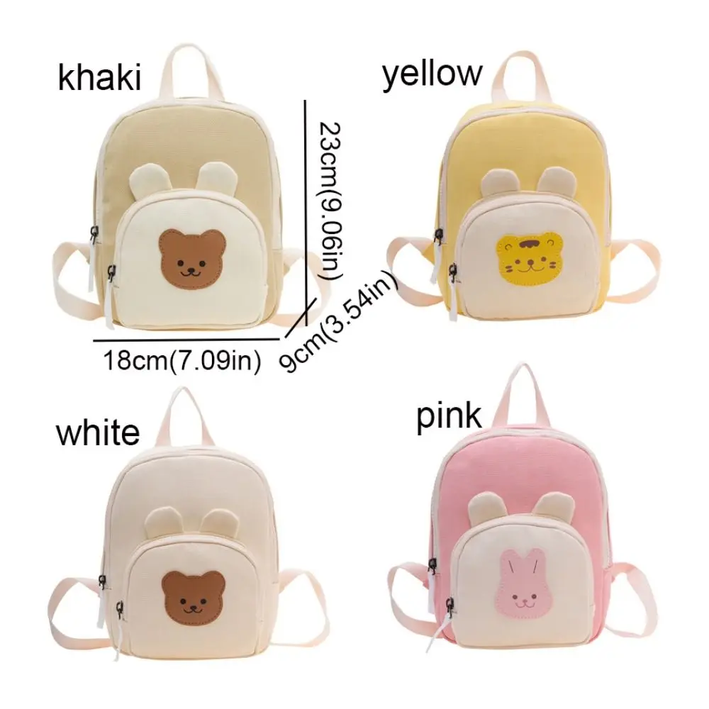 Mochila escolar coreana bonita para guardería, bolsos ajustables con oso de dibujos animados para niños, mochila de lona para niños y niñas