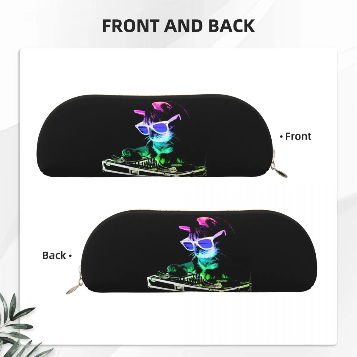 

HOUSE CAT (Rainbow DJ Kitty) Pencil Case Pencil Pouch Storage Stationery Supplies Large Capacity Pen Box Pencil Bag for Studen