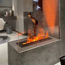 Intelligent 3d Atomizing Fireplace Home Simulation Flame Embedded Villa Humidifier Living Room Steam Decoration