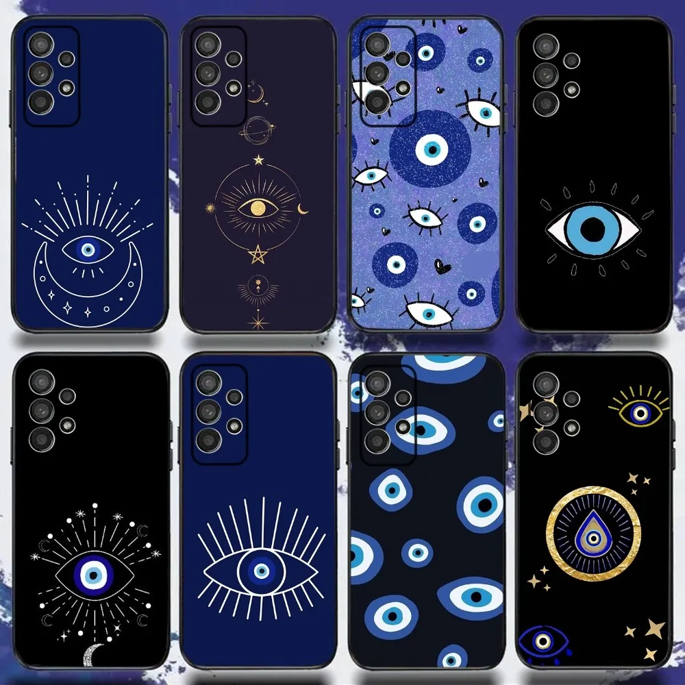 Turkish Blue Evil Eye Phone Case For Samsung S24,S21,S22,S23,S30,Ultra,S20,Plus,Fe,Lite,Note,10,9,5G Black Soft Cover