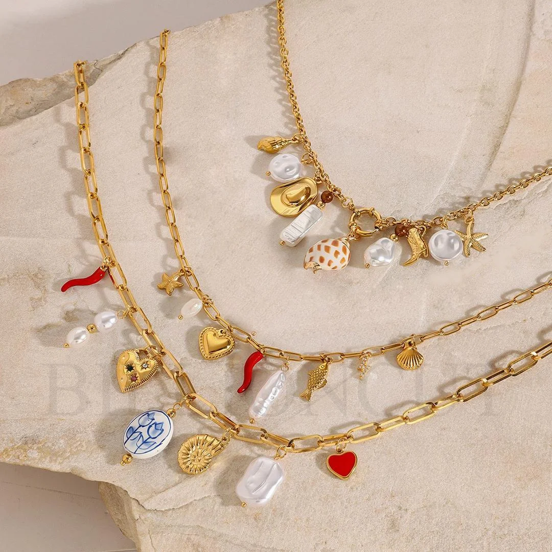 

Ожерелье с несколькими подвесками Florence 2025, цепочка из нержавеющей стали 316L, изящные ювелирные изделия, колье, модные ювелирные изделия