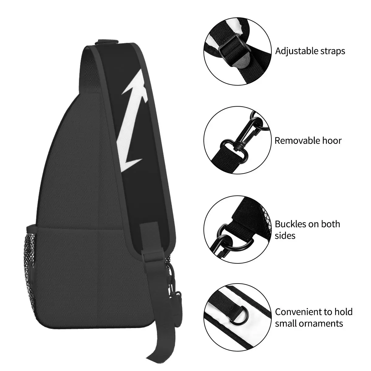 Metallicas M72 كلمة جولة حقيبة الصدر الرجال حبال Crossbody على ظهره حقيبة الصدر السفر المشي لمسافات طويلة Daypack حقيبة الكتف #5