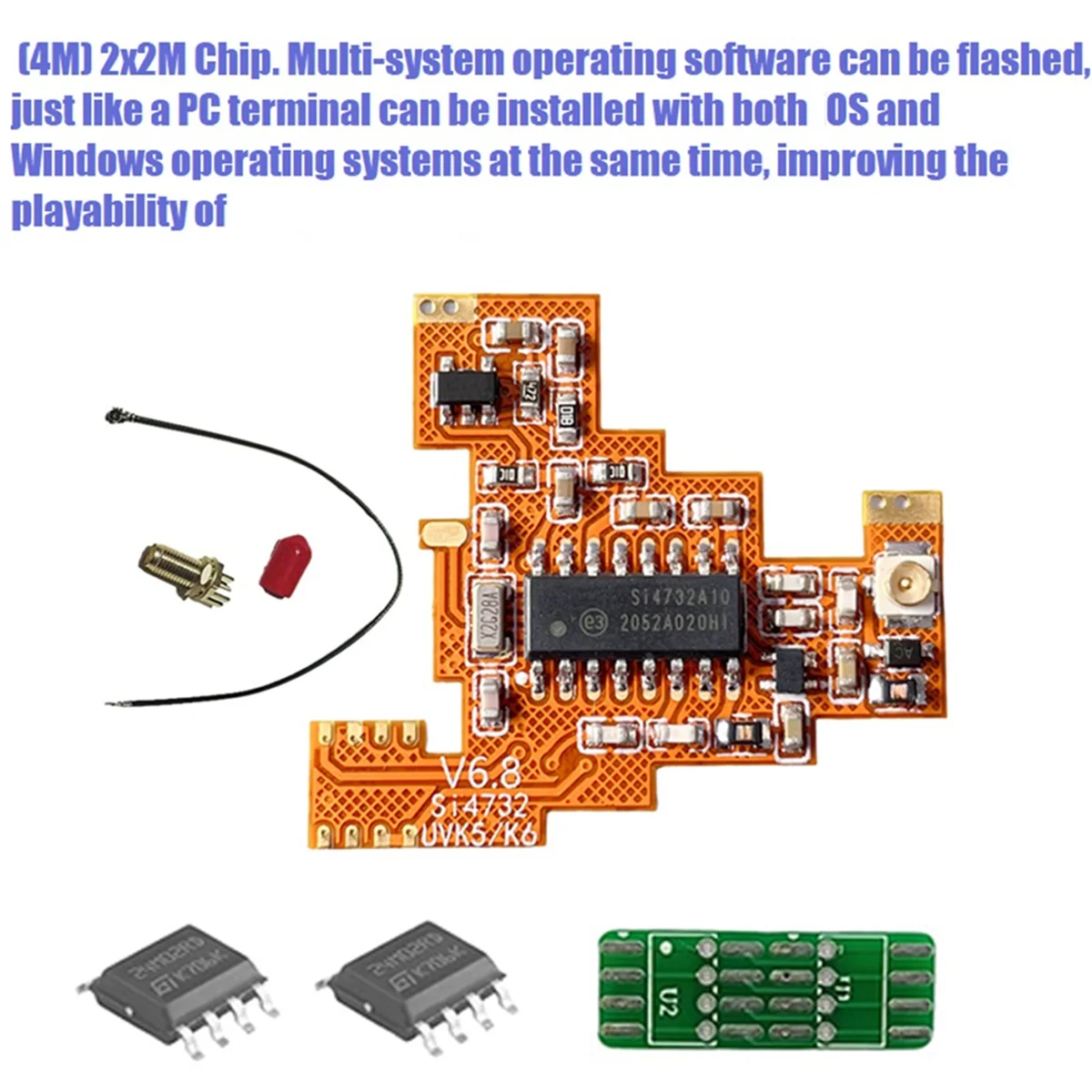 BISMZ SI4732 V6.8 FPC وحدة + 2x 2M رقاقة توسيع ل Quansheng UVK5 K6 HF الموجات القصيرة كامل النطاق/استقبال نطاق جانبي واحد