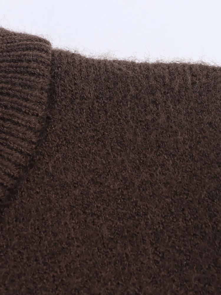 Giacca in maglia a maniche lunghe con collo rotondo e bottoni in nappa tinta unita, temperamento versatile, nuova moda femminile in stile europeo