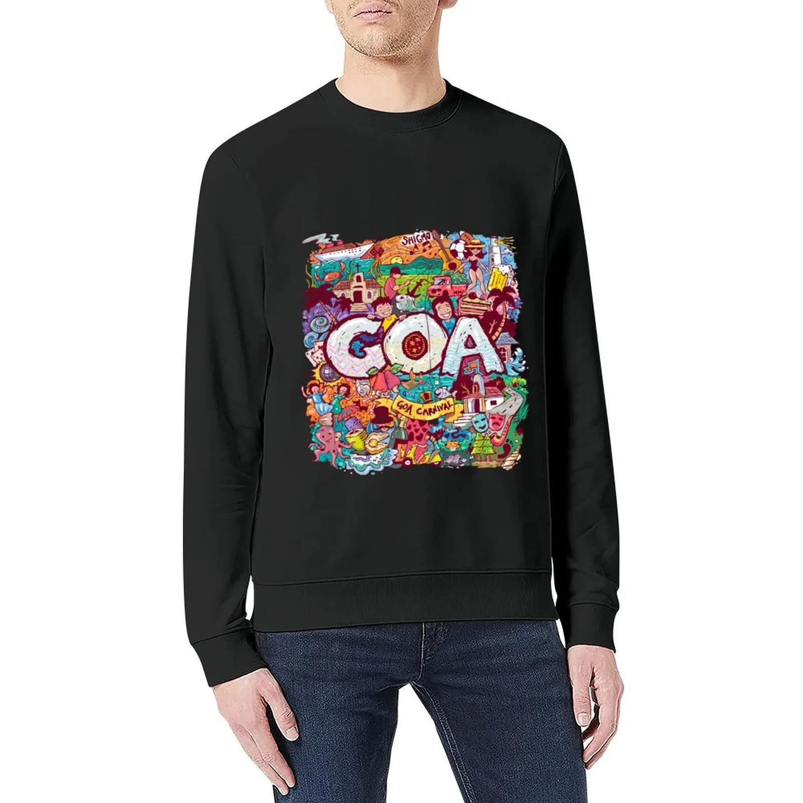 Goa Doodle Mashup 1 بلوفر رجالي ملابس عصرية للرجال ملابس جمالية للخريف سترة بقلنسوة للرجال