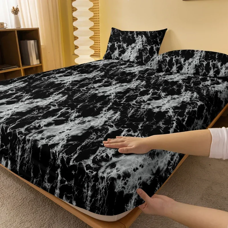 Four Seasons Men and Women Simple Fashion Texture Printing Sanded Bedspread Home Bedroom Hotel