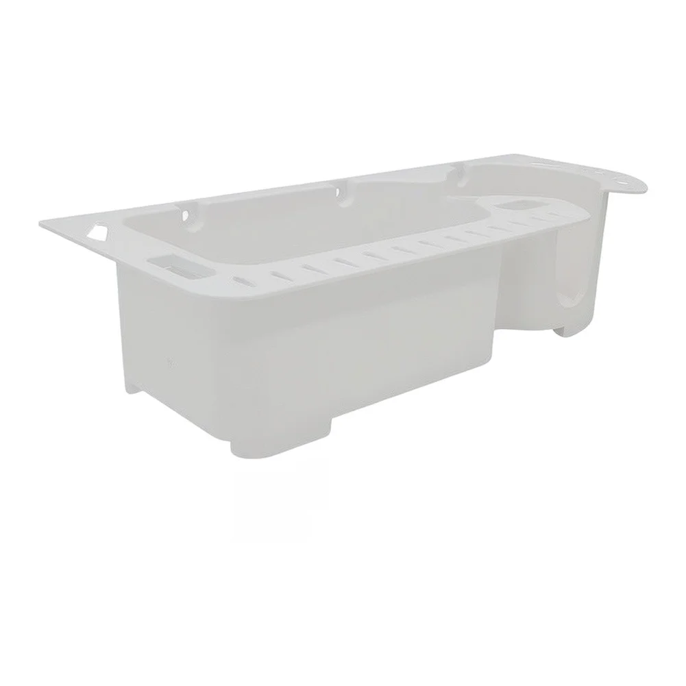 Rectangular White Marine Storage Box with Drainage System for Boats Yachts Kayaks 345x131x90mm Fishing Gear Holding Case
