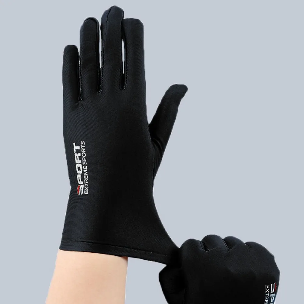 New Touchable Screen Sunscreen Gloves Breathable Highly Elastic Ice Silk Gloves Non-slip Anti-UV Riding Driving Gloves Gift