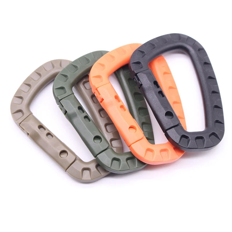 6pcs Tactical Carabiner Carabina Karabiner Clip Plastic Cadet Hiking Camping Snap Hook