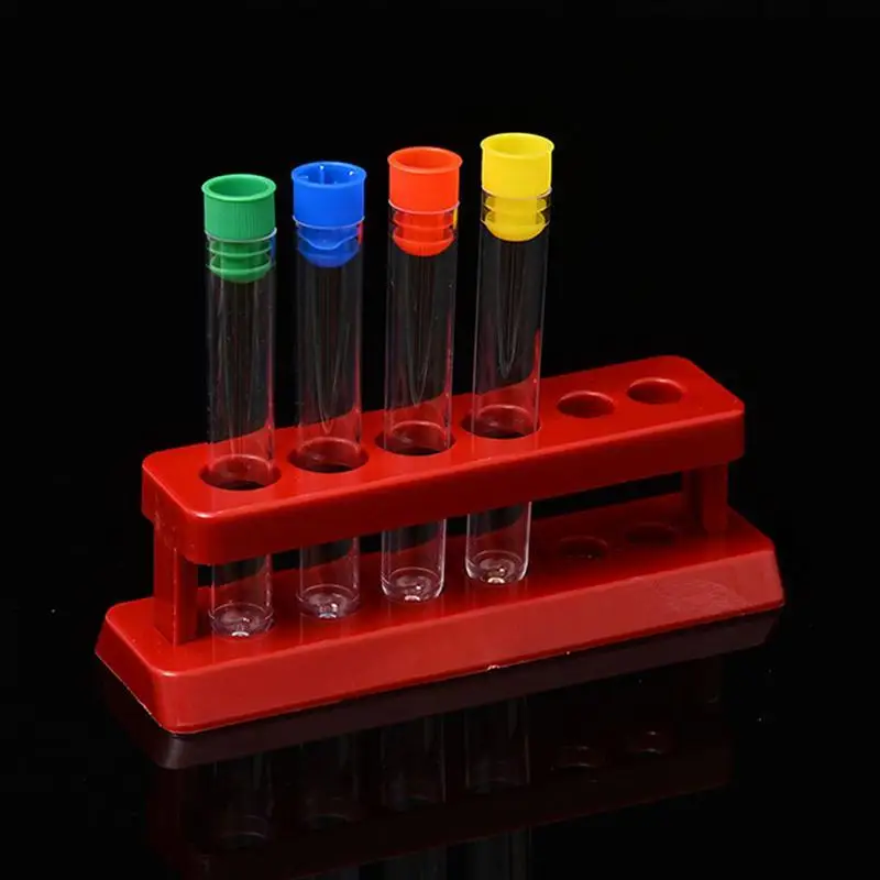 1 Set Plastic Test Tubes With Storage Rack Scientific Experiment Accessories (Test Tube Rack +16*150 Plug (Plug Color Is Random)