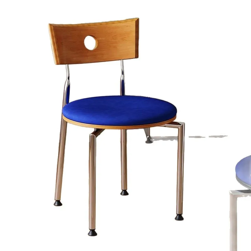 

Medieval dining chair Nordic solid wood dining table and chair minimalist high-end sense wabi-sabi French retro