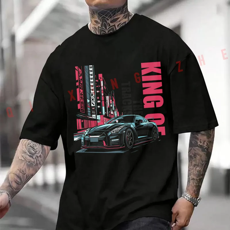 

A Japanese Sportscar In Black Color Motorcycle T-shirt Men And Women Cotton Casual Tshirt Short-sleeve O-neck Tops