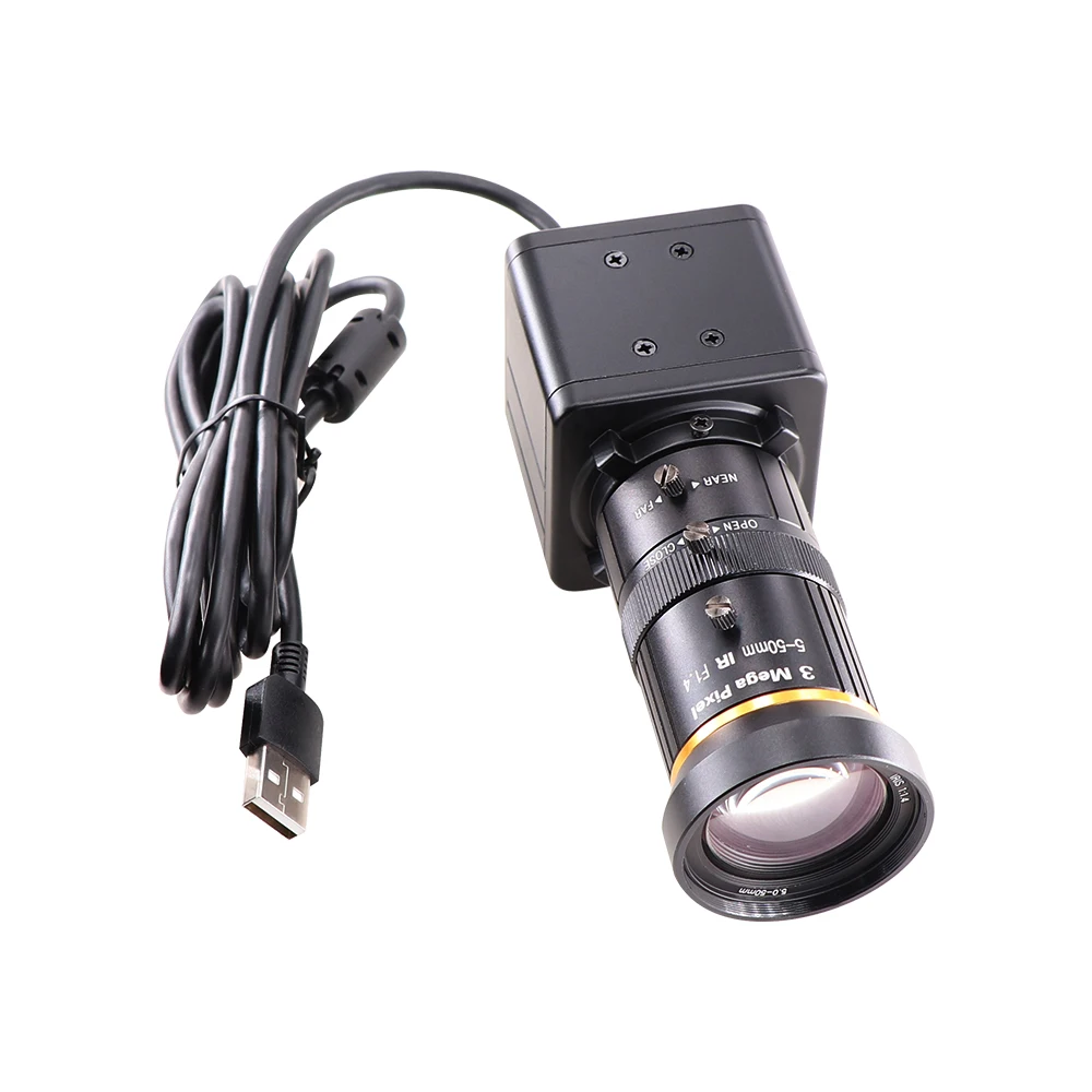 New 8MP IMX179 CS Varifocal 5-50mm UVC Plug Play Industrial Webcam USB Camera for Android Linux Windows Mac