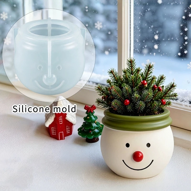 Feiertags-Schneemann-Gussform, Weihnachtscharakter-Kerzenform für Epoxidharz, 3 x – Detail 1
