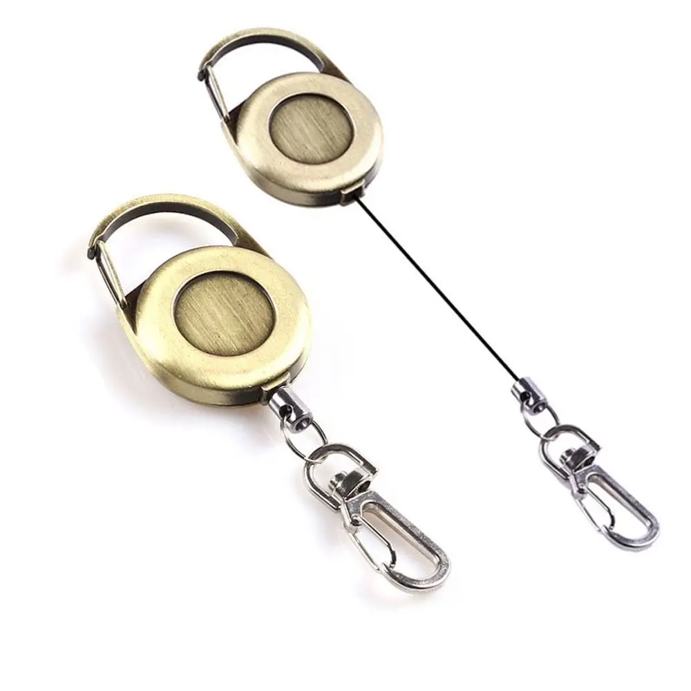 Badge Reel Clip Keychain Key Ring Clips Silicone Lanyard Retractable Lanyards Badge Holder Telescopic Pull Buckle Pull Buckle