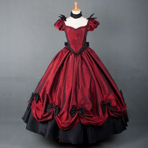 Victorian rococó princesa vestido de baile vermelho 1860s vestido vitoriano gothic lolita rococó vestido de noite vermelho do vintage doce lolita