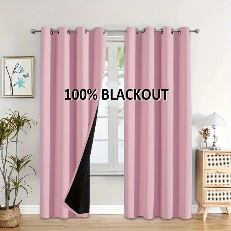 1pc 100% Blackout  Thermal Insulated Lining for Bedroom, Bathroom & Living Room | Room Darkening Drap
