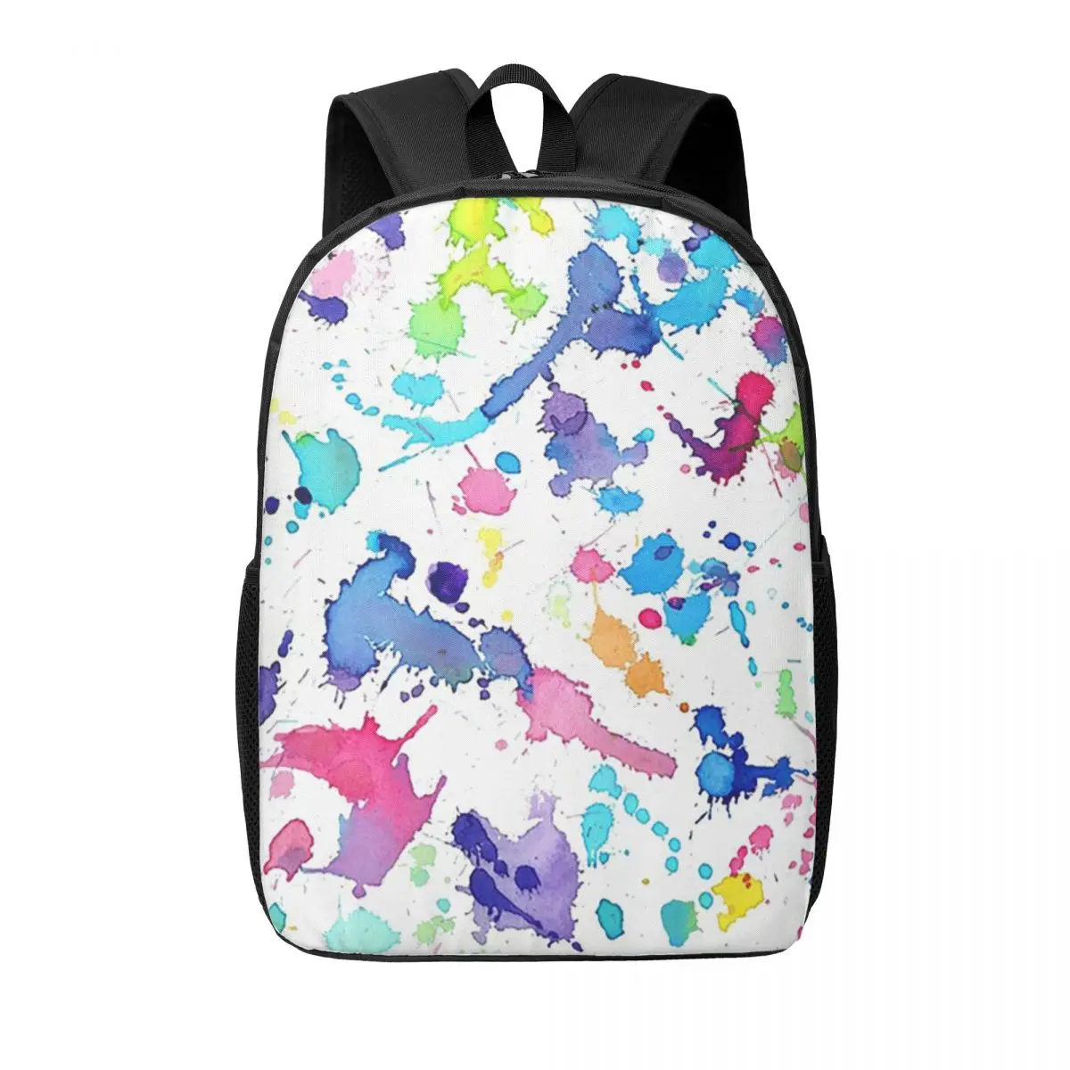 

Rainbow Paint Splatter Woman Backpacks Boys Girls Bookbag Fashion Children School Bags Portability Travel Rucksack Shoulder Bag