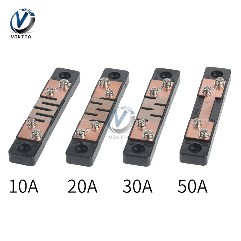 External Shunt 10A 20A 30A 50A 75mV Ammeter Shunt Resistor Shunt for DC Digital Voltmeter Ammeter Wattmeter Voltage Shunt