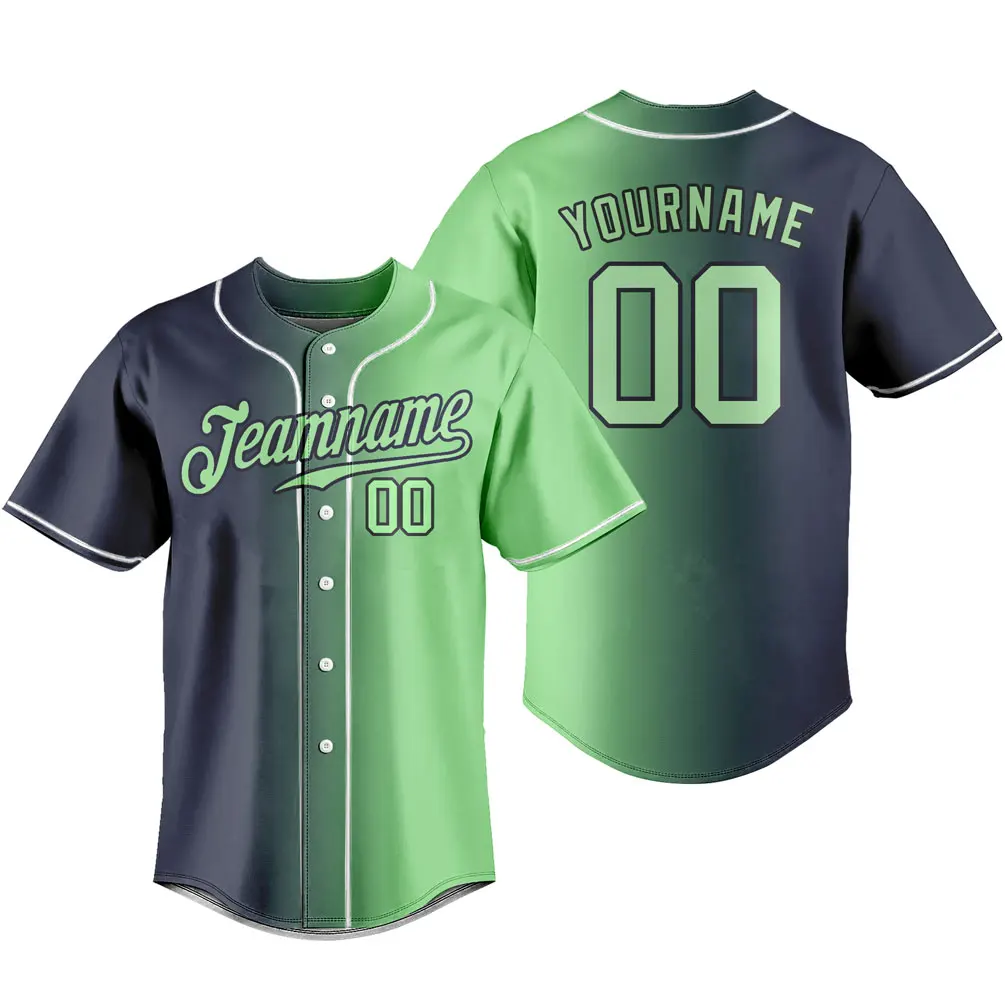 Custom Gradient Baseball Jersey Full Buton Short Sleeve T-shirt Personalized Name Logo Number Adult Kids Training Uniform Unisex