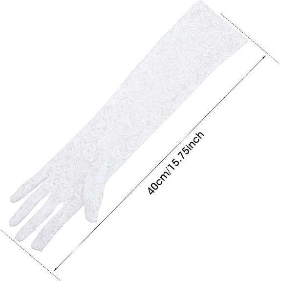 Sexy Hollow Lace Gloves Women Summer Drive Cycling Breathable Gloves Thin Transparent Exquisite Etiquette Lolita Cosplay 40 Cm