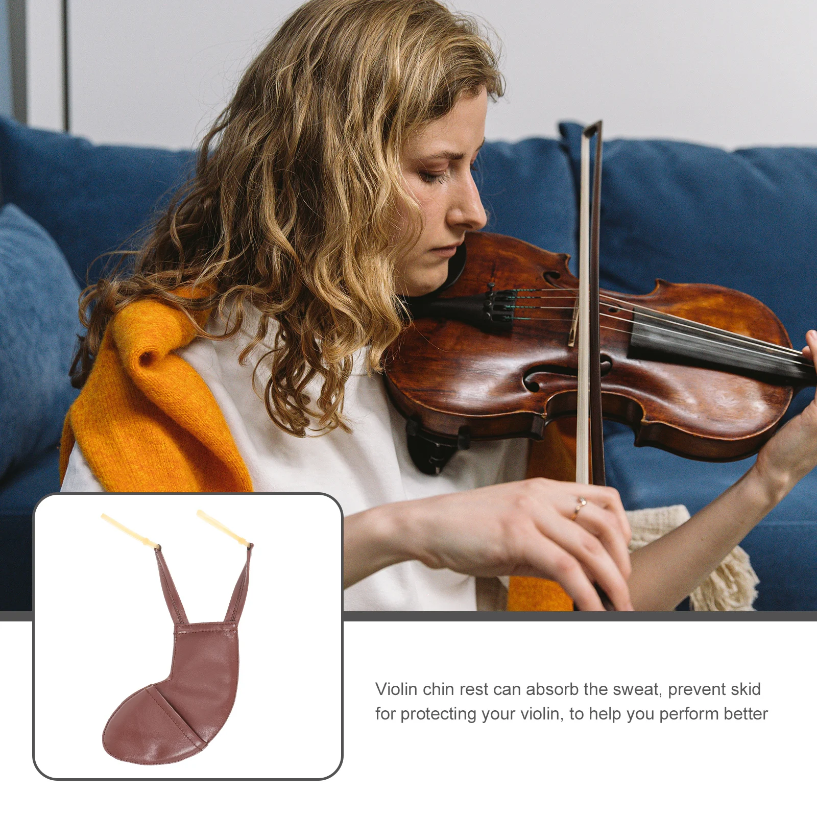 

Violin Shoulder Pad Holder Wooden Chin Rest for Brown Cheek Supplies Playing Accessory