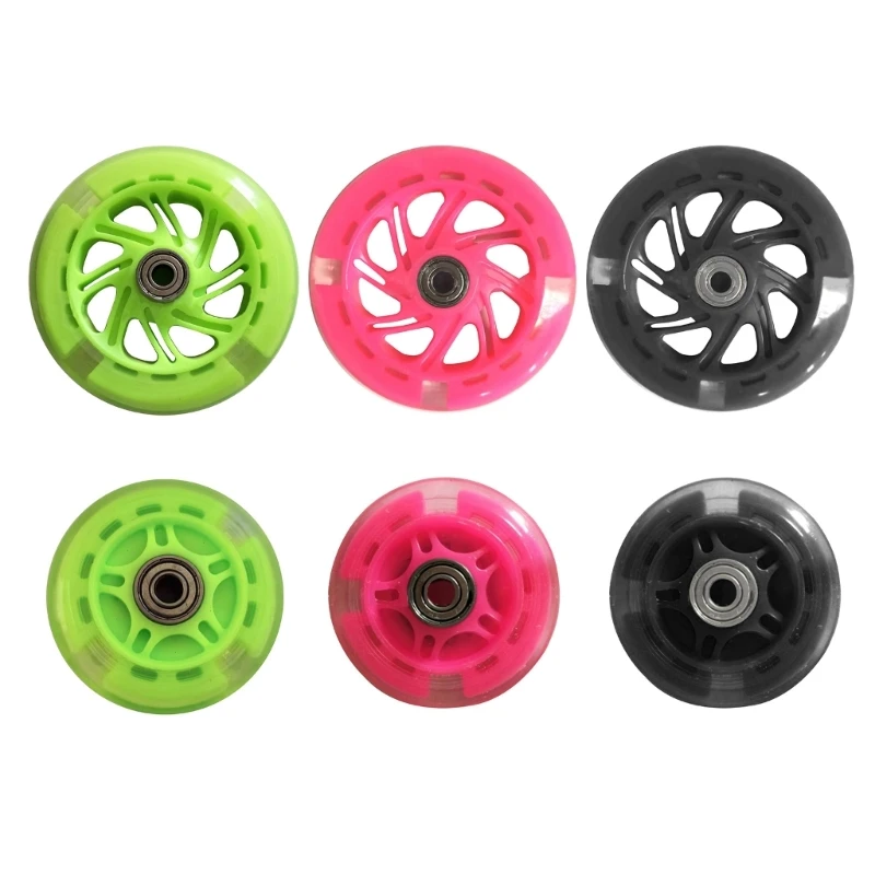 Scooter Wheel Mute Flash Wheel For Children Scooter Flashing Light Kid Toy Wheel 3-Color PU+Metal Skateboard Parts Drop Shipping