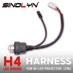 Sinolyn H4 Socket Relay Harness For LED Car Lamps Bi LED Projector Lens H4 Connector Wire Cable Adapter Car Accessories 12V 24V
