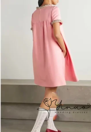 Robe de soirée d'anniversaire personnalisée pour femme, manches courtes, longueur rinçage, élégante, fête de mariage, tout ce qui est pour femme, Arab2025, été