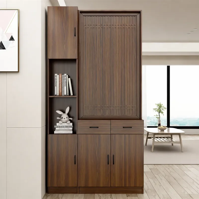 New Chinese Style Screen Entrance Cabinet Partition for Living Room Office Decorative Storage Console Table Hallway Entryway