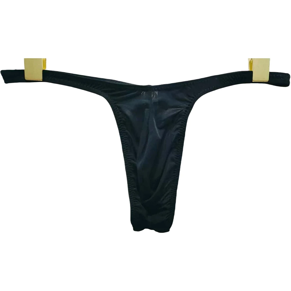 

Black Ice Silk Underwear Ice Silk G-string Crossdressing Breathable Underpants Comfortable Fit Low Waist Design