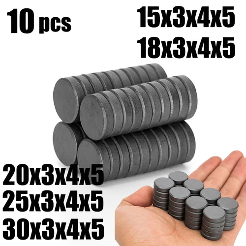 Imán redondo pequeño de ferrita para nevera, altavoz permanente, color negro, 15x3, 15x4, 15x5, 18x3, 18x4, 18x5, 12x3, 12x5mm