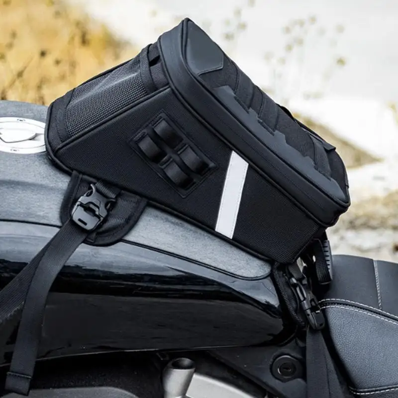 M76E Motorrad-Tankrucksack mit Öffnung von oben, 5 l Stauraum, Schnallenriemenbefestigung und Polyestergewebe-Körper für – Detail 5